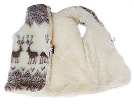 Вовняна тепла дитяча жилетка з овчини (Еко-шерсть) Хутряна безрукавка для дівчинки і хлопчика Олені 2, фото 3