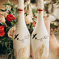 Свадебное шампанское декорированное (1 бутылка без стоимости шампанского)