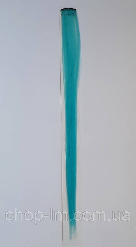 Пасмо для волосся накладне (блакитне) 50 см, для дитячої зачіски