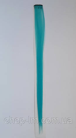 Пасмо для волосся накладне (блакитне) 50 см, для дитячої зачіски, фото 1