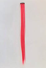 Накладні малинові/рожеві пасма для волосся довжина 50 см, для дитячої зачіски