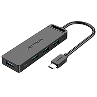 USB-хаб Vention 4-Port USB 3.0 с micro USB питанием 0.15M Black (TGKBB)