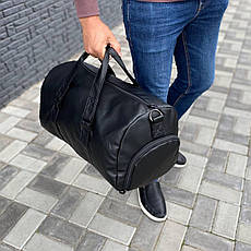 Сумка з відділенням для взуття спортивна дорожня Strong max для тренувань спорту чорна, фото 3