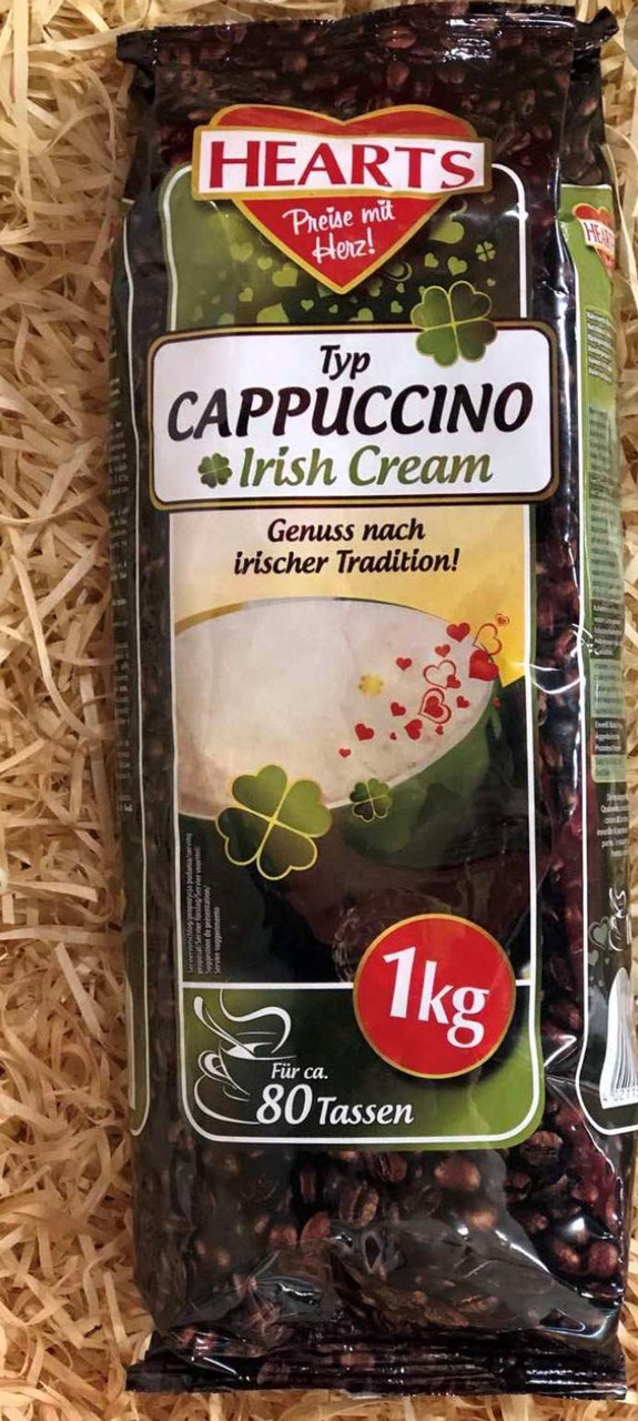 Кава розчинна Капучино Hearts Cappuccino Irish Cream зі смаком ірландського крему 1 кг