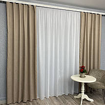 Готові штори однотонні Мікровелюр капучіно, фото 5