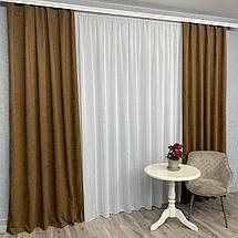 Готові штори однотонні Мікровелюр коричневий, фото 5