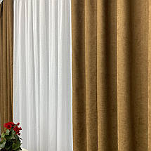 Готові штори однотонні Мікровелюр коричневий, фото 4