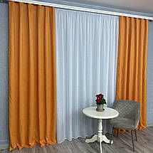 Готові штори однотонні Мікровелюр помаранчевий, фото 5