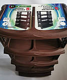 Етажерка пластикова для взуття на 5-ть ярусів Elif, коричнева, фото 6