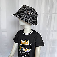 Чоловіча, підліткова чорна бавовняна панамка, літня панама Дольче Г