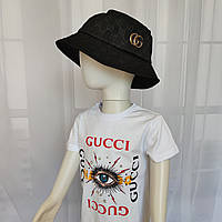 Чоловіча чорна літня панама Гуччі, панамка для підлітка