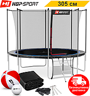 Батуты детские и для взрослых Hop-Sport 10ft (305cm) черно-синий / Игровые батуты