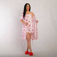 Комплект пижама с халатом Роза