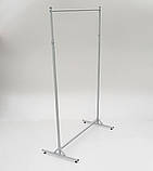 Одинарна телескопічна стійка для одягу сірого кольору, фото 3