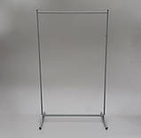 Одинарна телескопічна стійка для одягу сірого кольору, фото 4