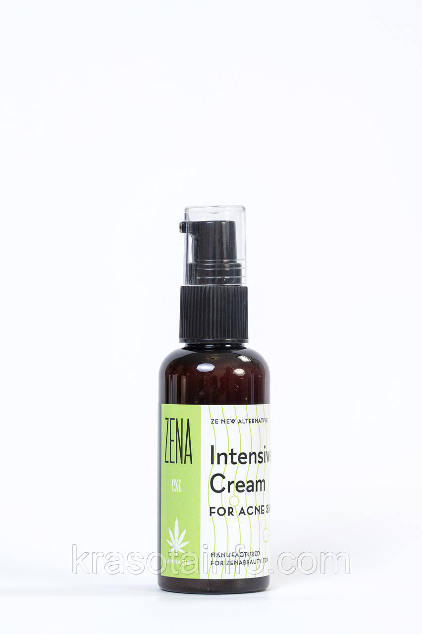 Крем для обличчя антиакне розгладжувальний Intensive cream for acne skin ZENA Cannabis 50 мл