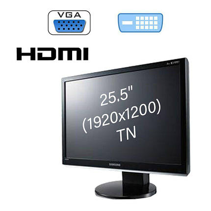 Монітор Б клас Samsung 2693HM/25.5" (1920x1200) TN / 1x VGA, 1x DVI, 1x HDMI / Вбудовані колонки 2x 2W, фото 2