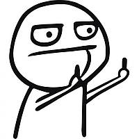 Вінілова наклейка на автомобіль — F*ck You мем