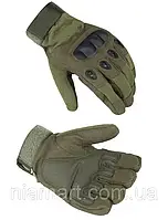 Тактические перчатки закрытые, полнопалые Oakley M, Олива