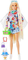 Кукла Барби Экстра 12 в цветочном костюме с кроликом
