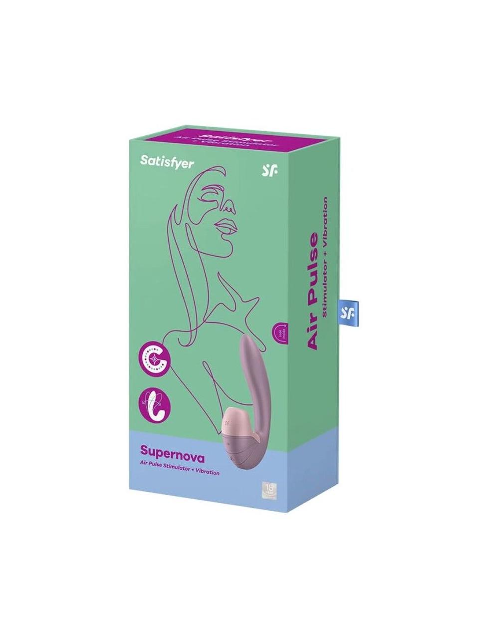 Гнучкий кролик-вібратор із вакуумною стимуляцією Satisfyer Supernova Old Rose, фото 1