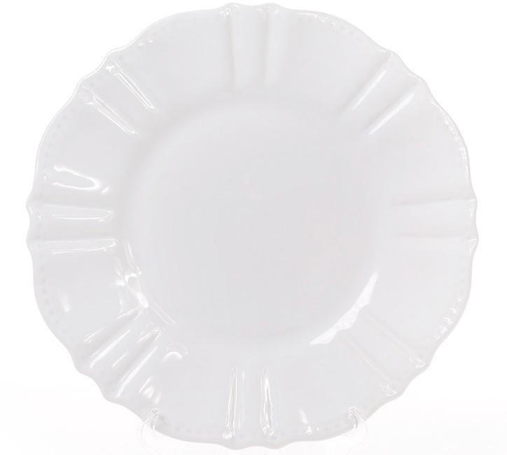 Набір 6 десертних тарілок Leeds Ceramics SUN Ø 20 см, кам'яна кераміка (білі)