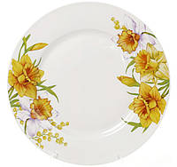 Набор 6 фарфоровых обеденных тарелок "Нарцисс" Ø23см