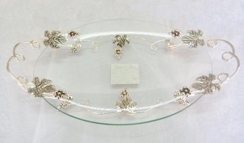 Блюдо овальне з ручками декоративне Grapes 43х24х8 см, фото 1