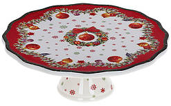 Підставка для торта "Різдячий орнамент" 20.5 см, порцеляна