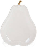 Набір 2 страви "Груша" 21х16х3см порцеляна, білий перламутр із золотом