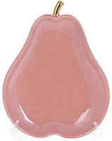 Набір 2 страви "Груша" 21х16х3см порцеляна, рожевий перламутр із золотом