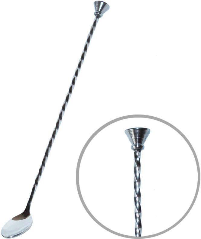 Ложка BARPRO барна звита 28 см з мадлером (коктейльна ложка), фото 1