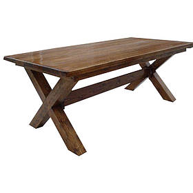 Дерев'яний садовий стіл 1,95 м "Хром". Колір: Горіх
