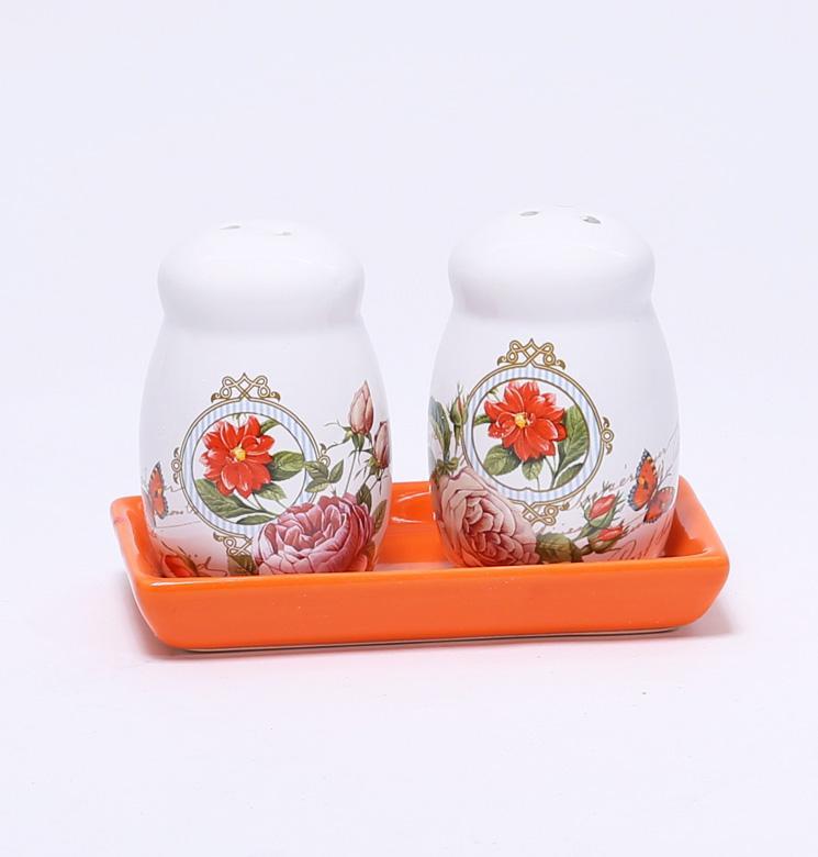 Набір для спецій "Літо в Європі" сіль і перець на керамічній підставці, фото 1