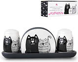 Набір для спецій «Мурчики» на підставці, кераміка, фото 2