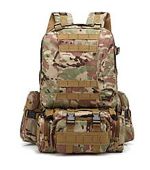 Тактичний великий рюкзак Мультикам TacticBag 45-55л з підсумками (Камуфляж)