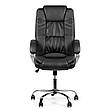 Шкіряне крісло Barsky Soft Leather Soft-01, чорне крісло з натуральної шкіри, фото 10