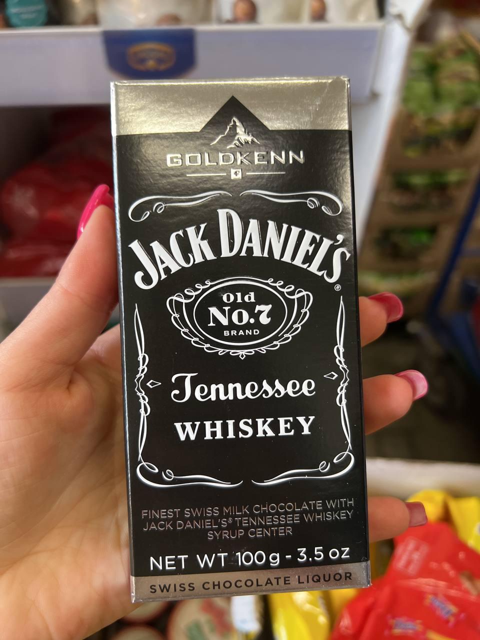 Молочний шоколад із віскі "Jack Daniels" 🍫 Goldkenn. 100 грн. Швейцарія.