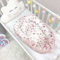 Кокон гнездышко для новорожденных позиционер Baby Design Бабочки 90х65 см