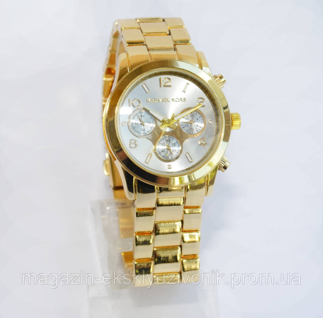 Жіночі годинники Michael Kors (Майкл Корс) золоті зі світлим екраном