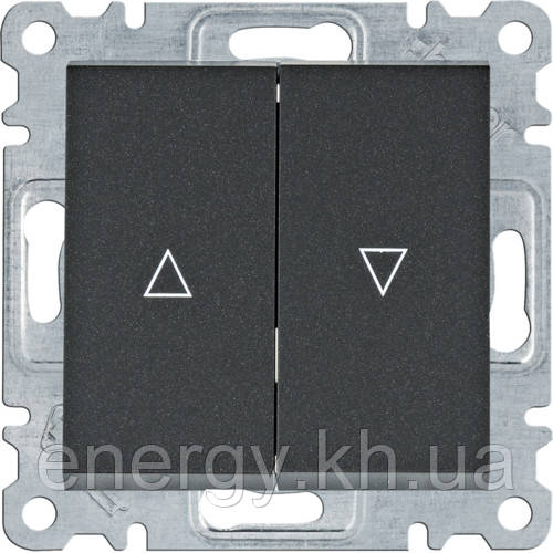 Вимикач для жалюзі Hager Lumina Чорний, фото 1