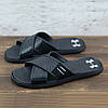 Чоловічі шкіряні шльопанці, капці (натуральна шкіра) чорні сланці, літо. Розмір: 40, 41, 42, 43, 44, 45, фото 8