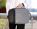 Сумка рюкзак трансформер для ноутбука 15,6" протиударний з USB та кодовим замком Сірий ( код: IBN035S ), фото 6