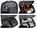 Сумка рюкзак трансформер для ноутбука 15,6" протиударний з USB та кодовим замком Сірий ( код: IBN035S ), фото 9