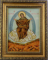 Ікона з бурштину Спорителька хлібів і-601 Гранд Презент 15*20