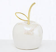 Декоративное белое яблоко керамика h12 см Гранд Презент 2005553