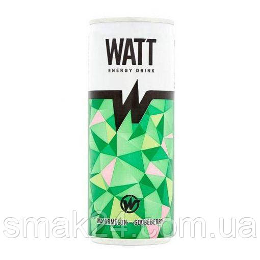Енергетичний напій Кавун-крижівник Watt Energy Drink Watermelon Gooseberry 250 мл Венгія
