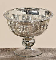 Декоративная тарелка Дион лакированное серебряное стекло d19 h16cm Гранд Презент 1567500