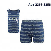 Комплект нательного белья для мальчиков маечка и трусики боксеры с серфингом Baykar арт 2356-3356