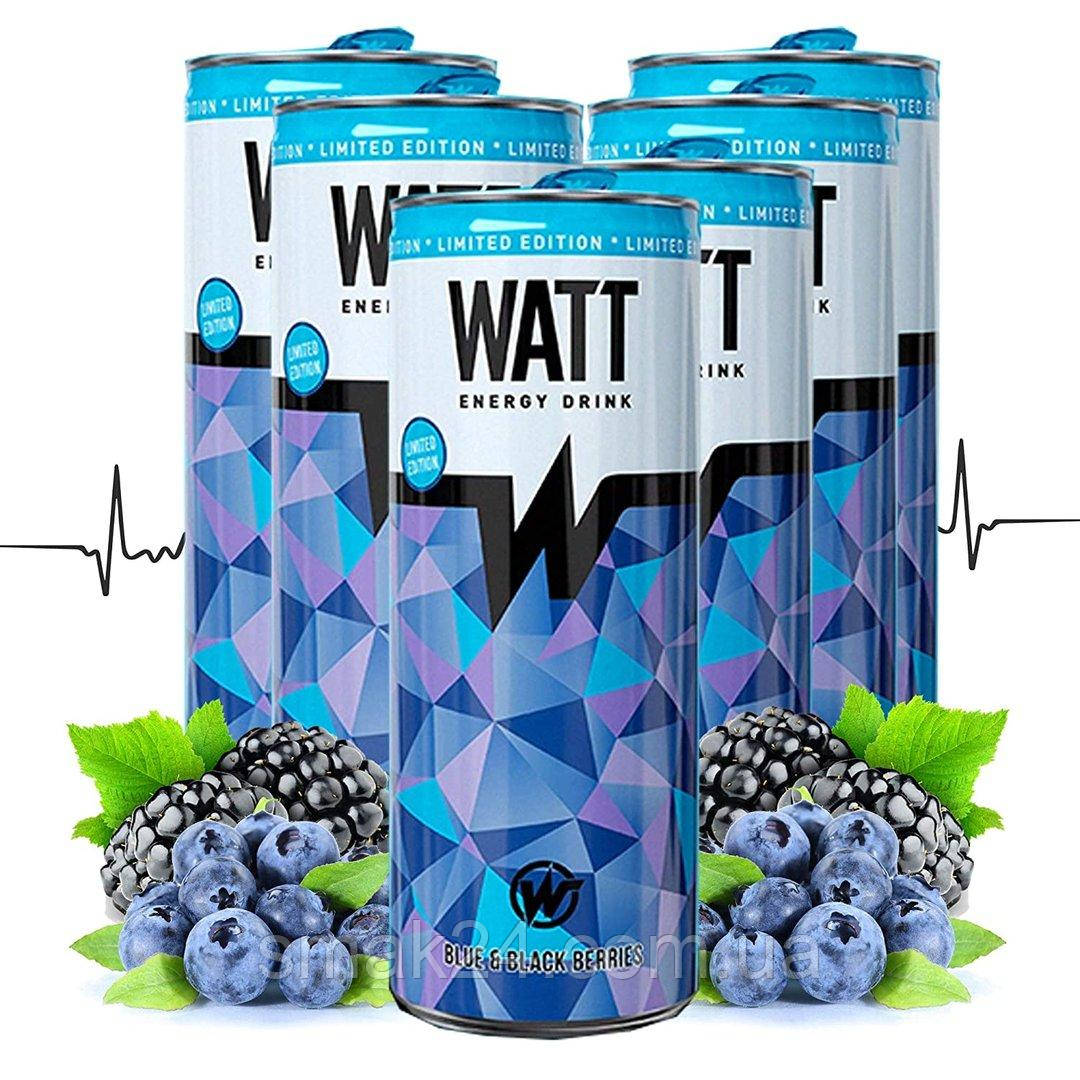 Енергетичний напій Чорниця-Єжевика Watt Energy Drink Blue Black Berries 250 мл Угорщина